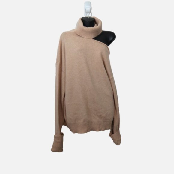 Paige size Medium Raundi Cold Shoulder Turtleneck Sweater Wool Blend Sweater - Picture 1 of 6